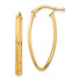 thumbnail image 1 of Primal Gold 14 Karat Yellow Gold Small 2x2mm Pointed Oval Hoop Earrings, 1 of 4
