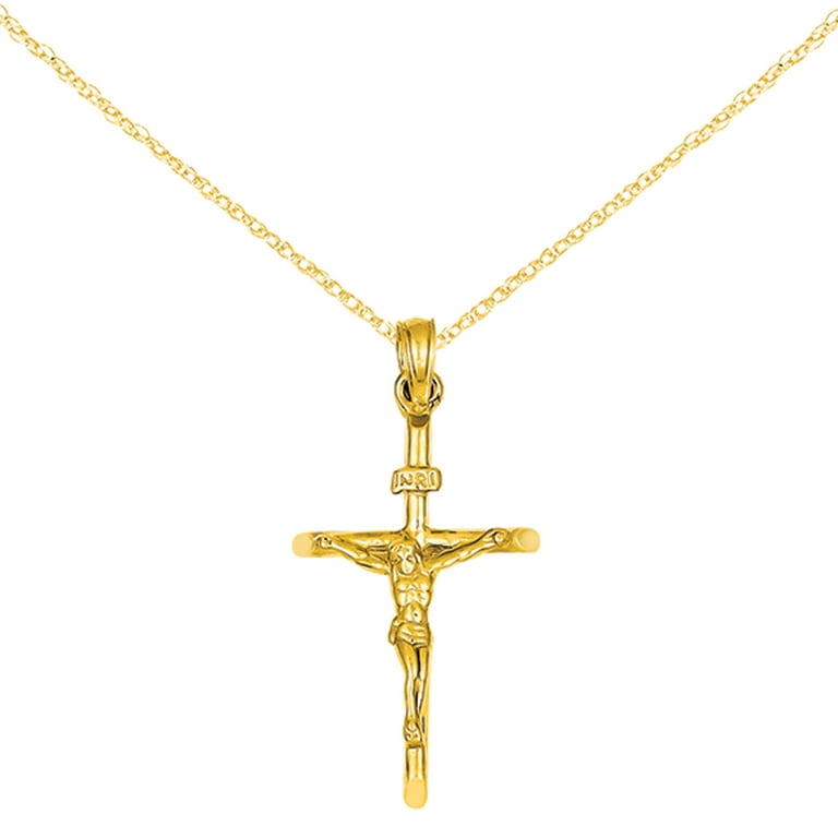 14 karat 2024 gold crucifix pendant