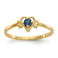 thumbnail image 1 of Primal Gold 14 Karat Yellow Gold Synthetic Alexandrite Birthstone Heart Ring, 1 of 7