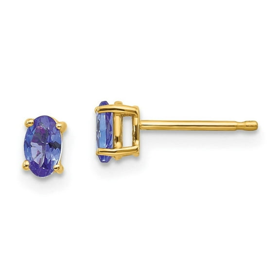 Primal Gold 14 Karat Yellow Gold Tanzanite Post Earrings