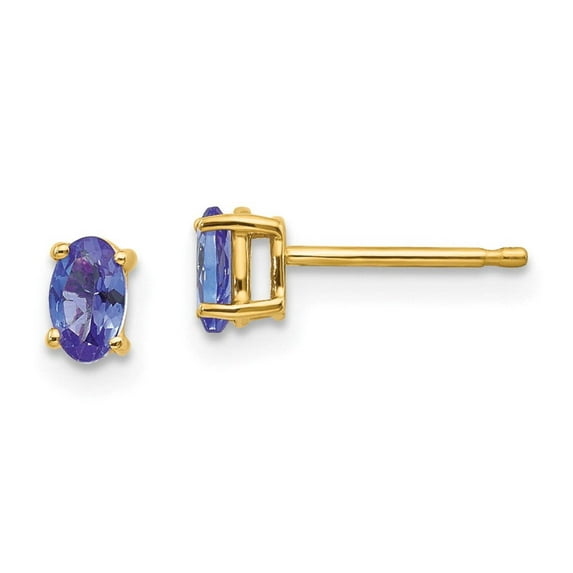 Primal Gold 14 Karat Yellow Gold Tanzanite Post Earrings