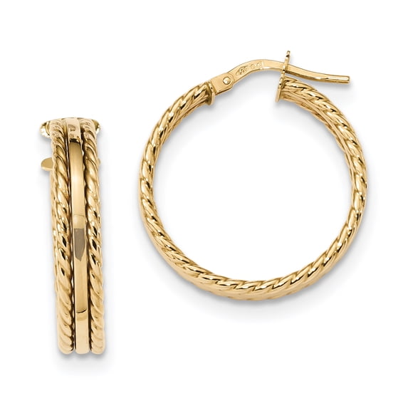 Primal Gold 14 Karat Yellow Gold Textured Hoops