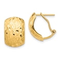 thumbnail image 1 of Primal Gold 14 Karat Yellow Gold Textured Omega Back Earrings, 1 of 5