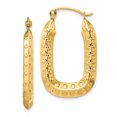 thumbnail image 1 of Primal Gold 14 Karat Yellow Gold Textured Rectangle Hoop Earrings, 1 of 4