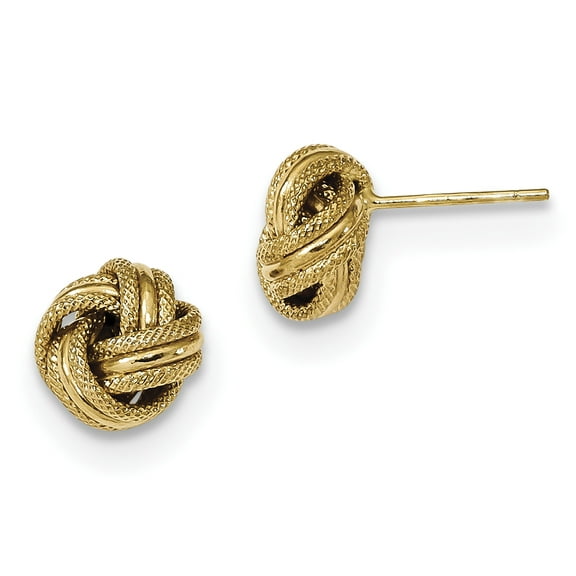 Primal Gold 14 Karat Yellow Gold Textured Triple Love Knot Earrings