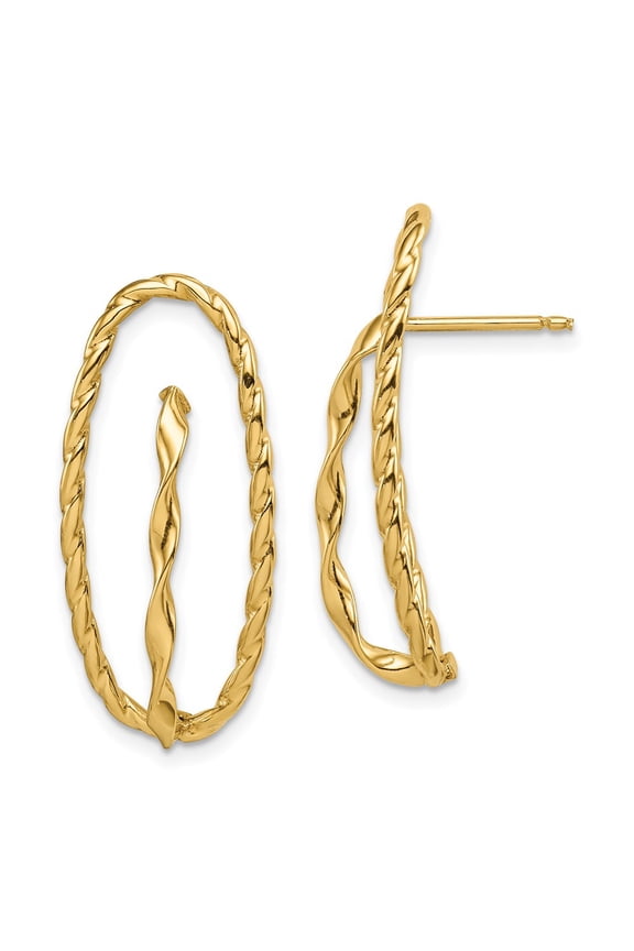 14 Karat Yellow Gold Twisted Fancy Post Earrings