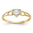 thumbnail image 1 of Primal Gold 14 Karat Yellow Gold White Topaz Birthstone Ring, 1 of 3