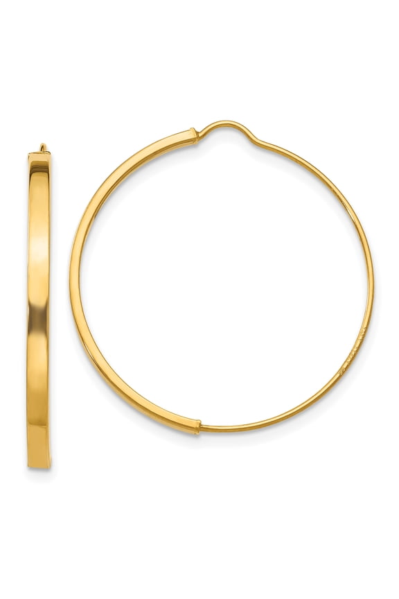 14 Karat Yellow Gold Wire Hoop Earrings