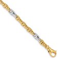 thumbnail image 1 of Primal Gold 14 Karat Yellow and White Gold 5.38mm Fancy Link Bracelet, 1 of 2
