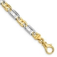 thumbnail image 1 of Primal Gold 14 Karat Yellow and White Gold 5.5mm Hand Fancy Link Bracelet, 1 of 3