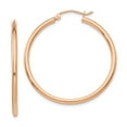 thumbnail image 1 of Primal Gold 14K Rose Gold 2mm Lightweight Tube Hoop Earrings, 1 of 4