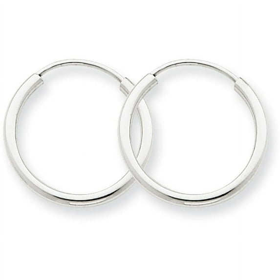 Primal Gold 14K White Gold 1.5mm Endless Hoop Earrings
