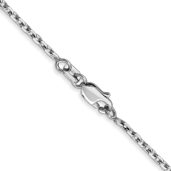 Primal Gold 14K White Gold 1.8mm Diamond Cut Round Open Link Cable Chain