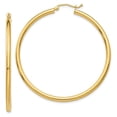 thumbnail image 1 of Primal Gold 14K Yellow Gold 2.5mm Lightweight Tube Hoop Earrings, 1 of 4