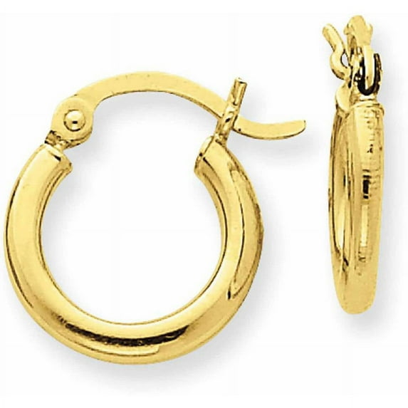 Primal Gold 14K Yellow Gold 2x12mm Lightweight Tube Hoop Earrings
