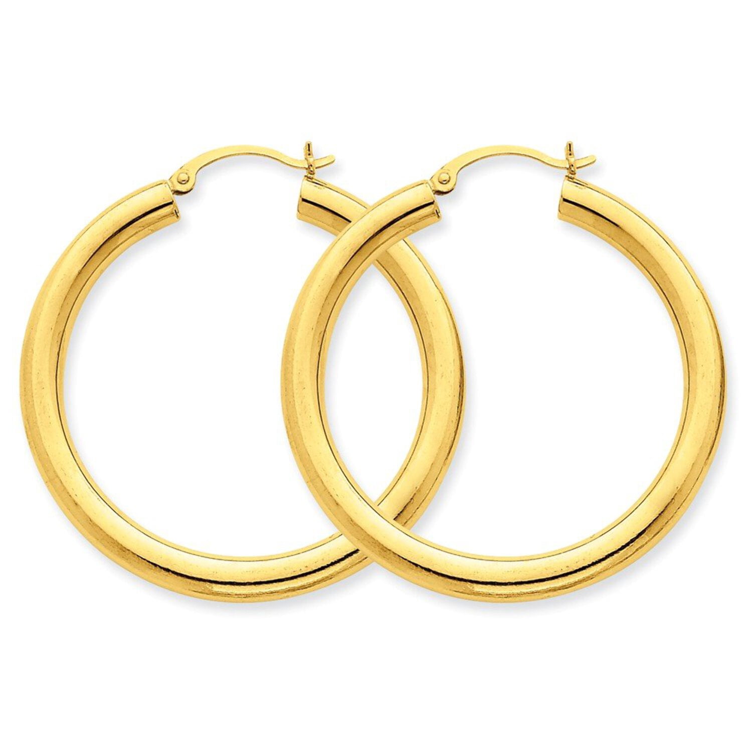Primal Gold 14K Yellow Gold 4mm Tube Hoop Earrings