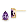 thumbnail image 1 of Primal Gold 14K Yellow Gold 9x6mm Pear Amethyst Earrings, 1 of 3