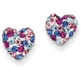 thumbnail image 1 of Primal Gold 14K Yellow Gold Blue Pink White Crystal 8mm Heart Post Earrings, 1 of 5