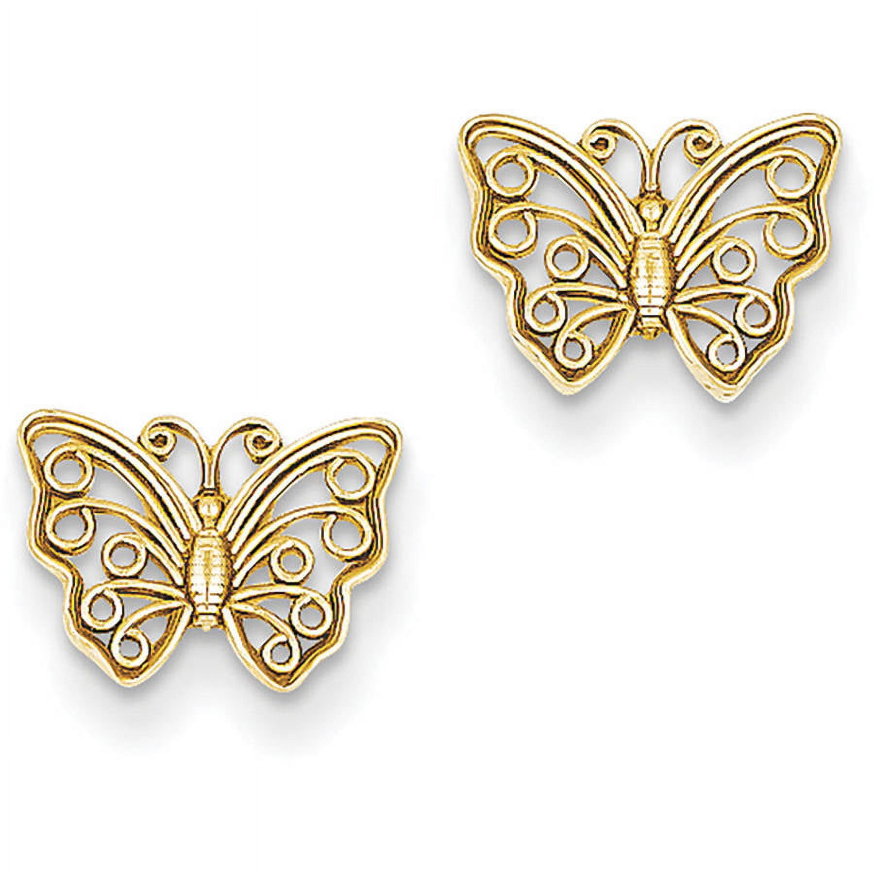 Enchanting Butterfly Post Earrings, Gold main image 0