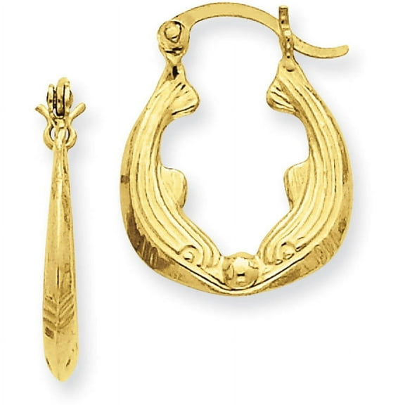 Primal Gold 14K Yellow Gold Dolphin Hoop Earrings