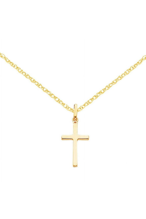 14K Yellow Gold Hollow Cross Pendant