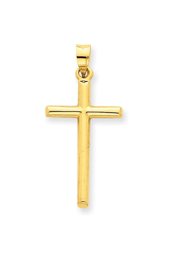 14K Yellow Gold Hollow Cross Pendant