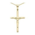 thumbnail image 1 of Primal Gold 14K Yellow Gold Hollow Crucifix Pendant with 18" Chain, 1 of 5
