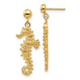 thumbnail image 1 of Primal Gold 14K Yellow Gold Large Seahorse Dangle Post Earrings, 1 of 4