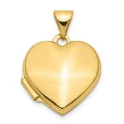Primal Gold 14K Yellow Gold Plain Heart Locket On 5R 18