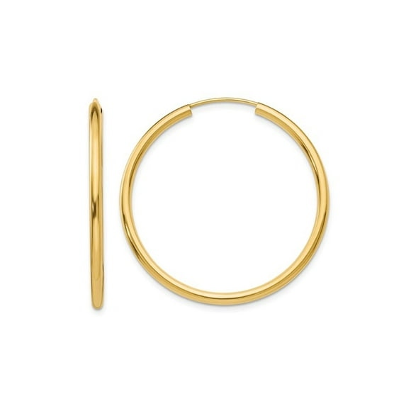 Primal Gold 14K Yellow Gold Round Endless 2mm Hoop Earrings