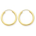 thumbnail image 1 of Primal Gold 14K Yellow Gold Round Endless 2mm Hoop Earrings, 1 of 4