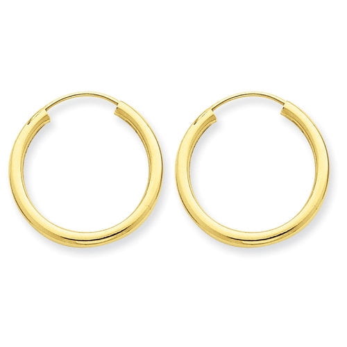 Primal Gold 14K Yellow Gold Round Endless 2mm Hoop Earrings