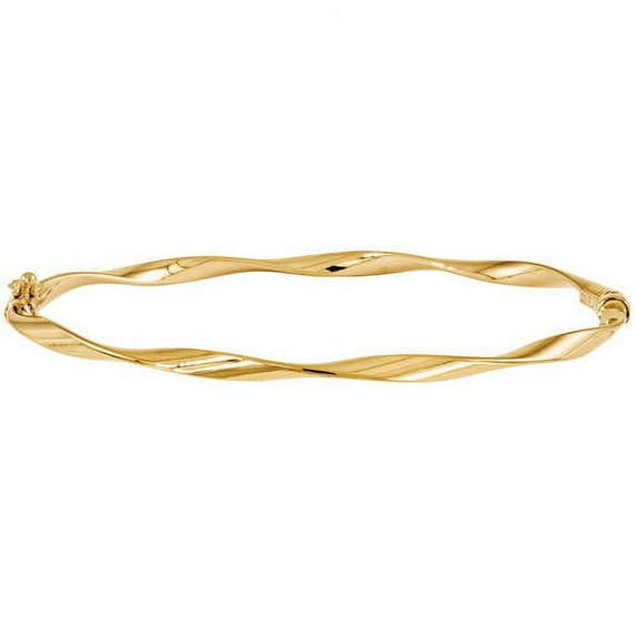 Primal Gold 14K Yellow Gold Twisted Hinged Bangle