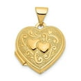 thumbnail image 1 of Primal Gold 14K Yellow Goldy Double Heart Locket, 1 of 5
