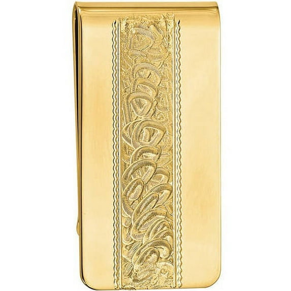 Primal Gold-plated Kelly Waters Money Clip with Swirl Pattern Center