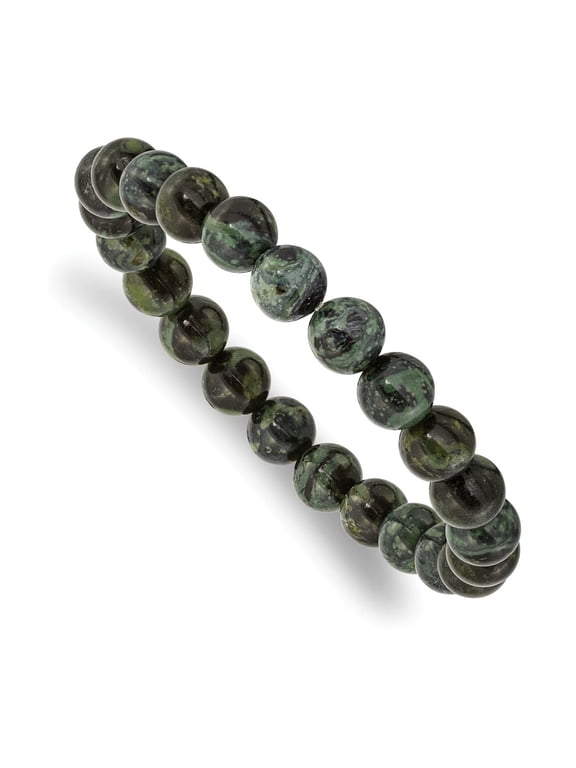 Green Eye Agate Beaded Stretch Bracelet