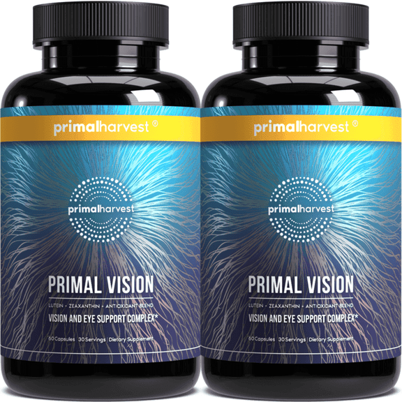 Primal Harvest Primal Vision Eye Support Complex for Overall Eye Health with Xanthgreen, Lutein Ester, Zeaxanthin, Gluten-Free 2 Pack 120 Capsules