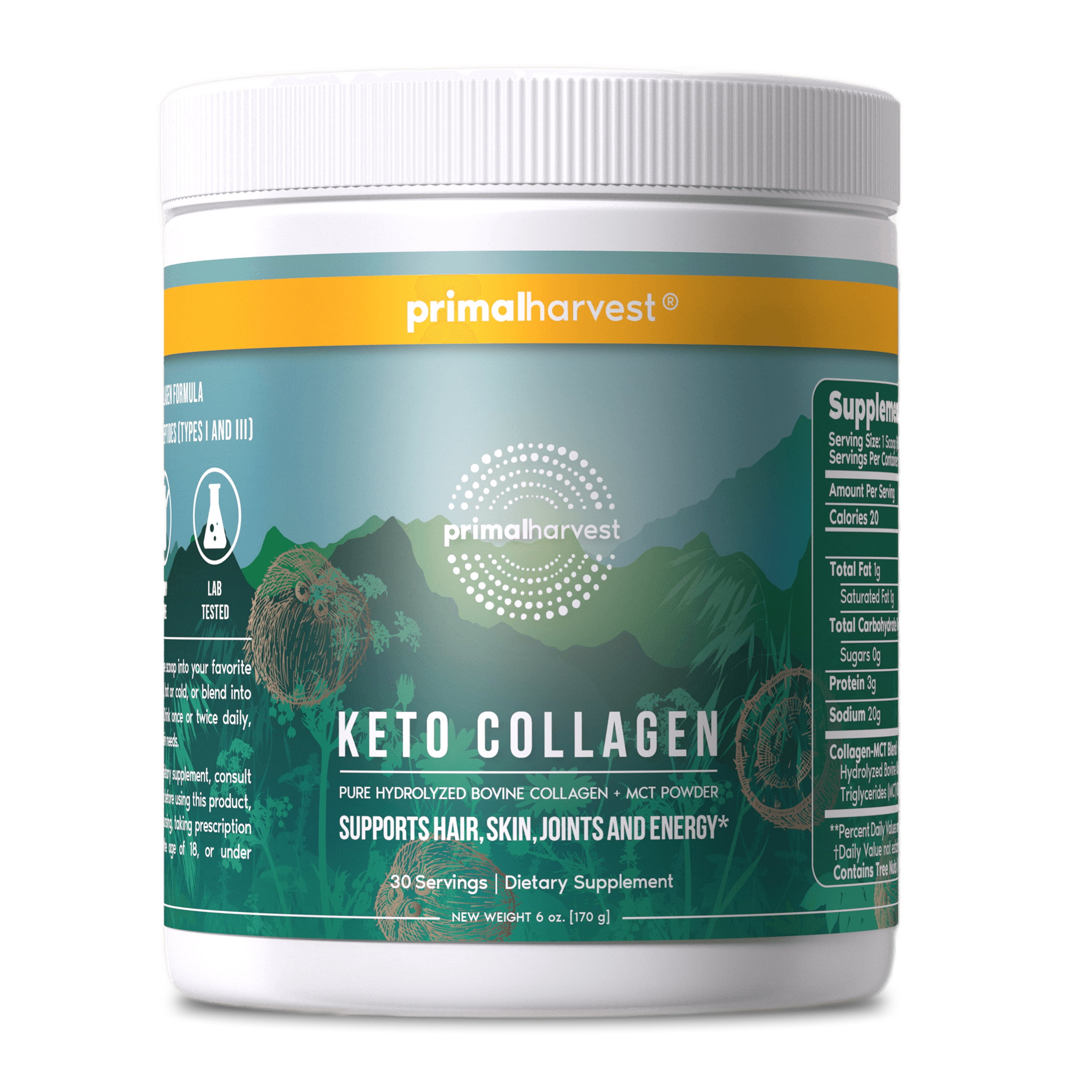 Primal Harvest Keto Collagen Premium Powder, 1 Pack, 30 Servings