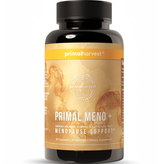 Primal Harvest Meno+ Menopause Support with Saffron & Chinese Herbs Support Mood, Menopausal Symptom Relief, & General Well-Being