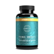 Primal Harvest Omega 3 Fish Oil, 30 Capsules: 1000mg EPA & DHA, Non-GMO, No Fishy Aftertaste