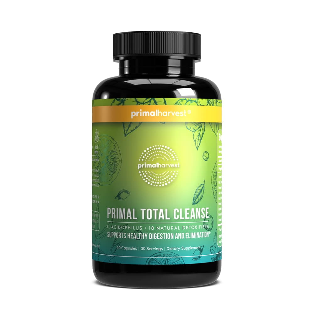 Primal Harvest Total Cleanse: Full Body Detox with L. Acidophilus, 60 Capsules