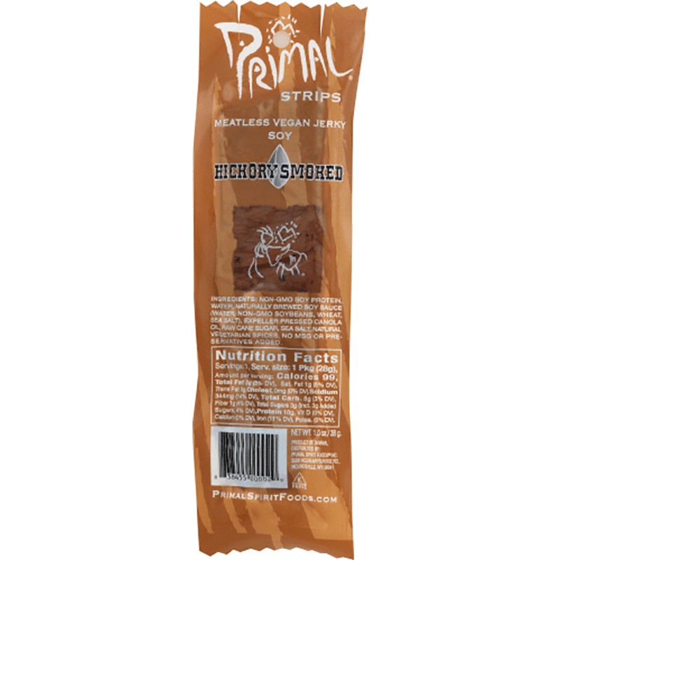 Primal Hickory Smoked Soy Meatless Vegan Jerky, 1 OZ (Pack of 24)