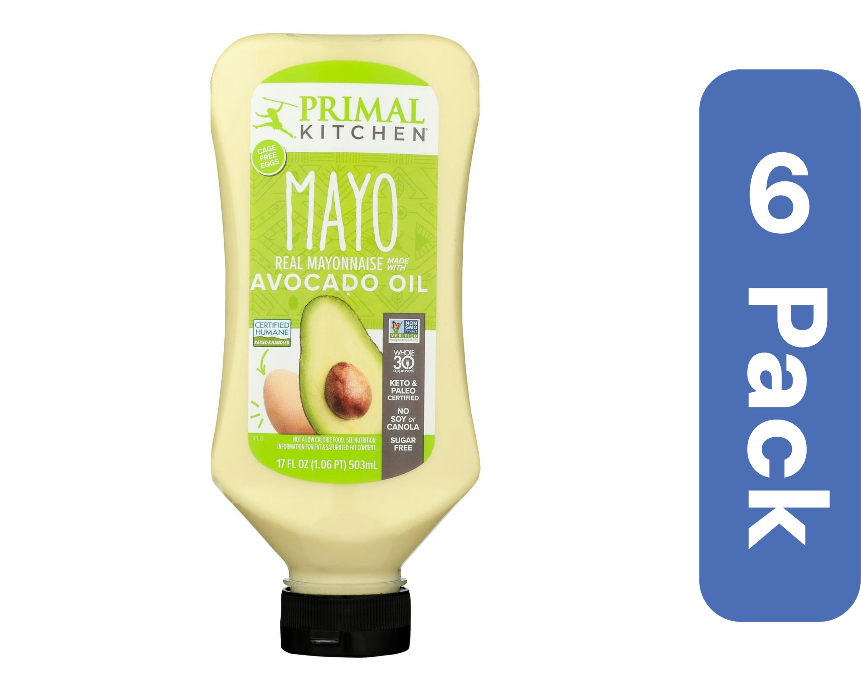 Primal Kitchen Avocado Oil Mayonnaise Squeeze 17 oz (Pack Of 6)