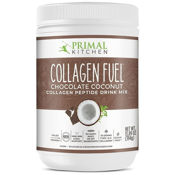 Primal Kitchen Collagen Fuel Collagen Peptide Drink Mix Chocolate Coconut - 13.89 oz Pack of 3