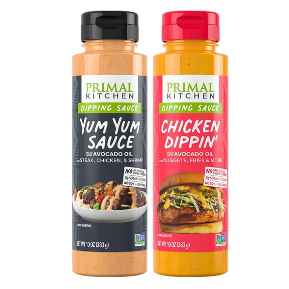 Primal Kitchen Dipping Sauces 2 Pack - Yum Yum Sauce & Chicken Dippin' Sauce
