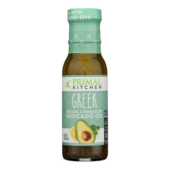 Primal Kitchen Greek Vinaigrette - Avocado Oil and Organic Oil - Case of 6 - 8 oz.