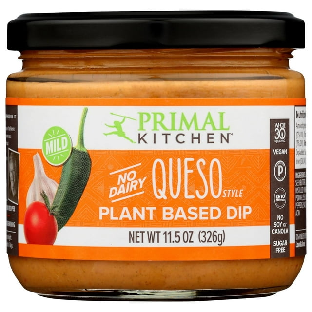 Primal Kitchen Mild Queso Style Plant Based Dip 11.5 oz Pack of 4
