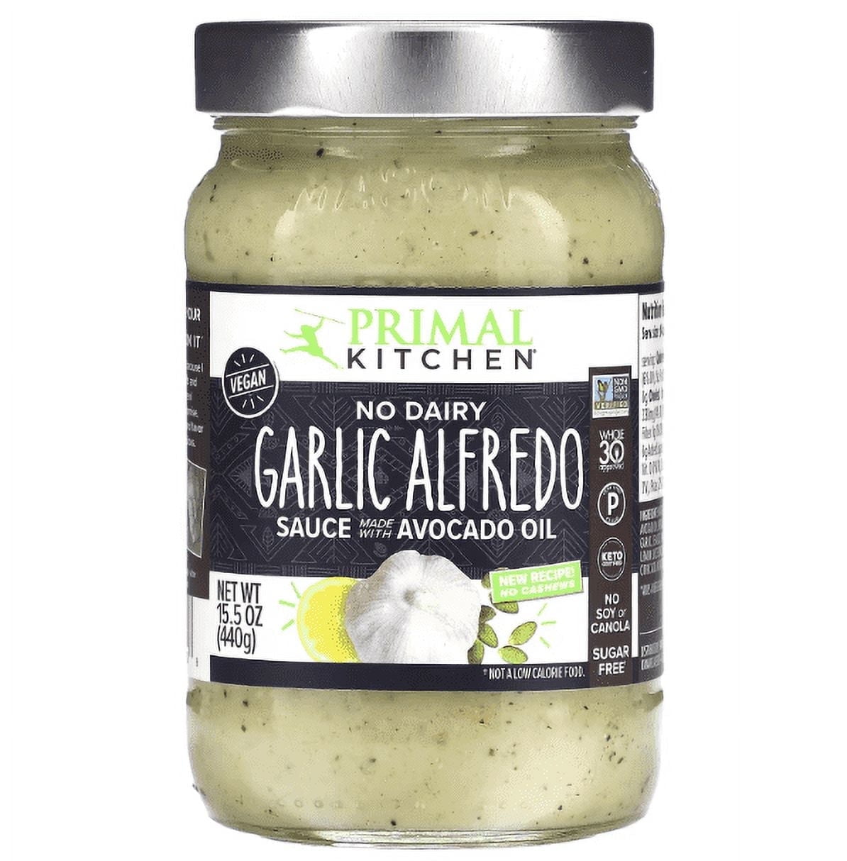 Primal Kitchen No Dairy Garlic Alfredo Sauce -- 15 oz Pack of 4
