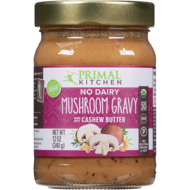 Primal Kitchen No Dairy Mushroom Gravy Made with Cashew Butter 12 oz