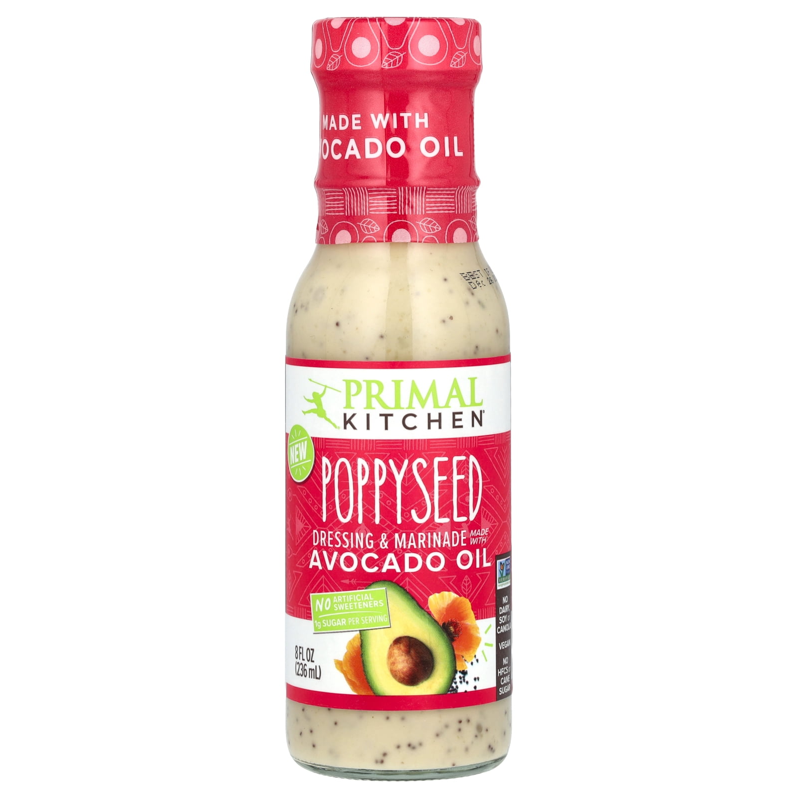 Primal Kitchen Dressing & Marinade Made with Avocado Oil, Poppyseed, 8 fl oz (236 ml)